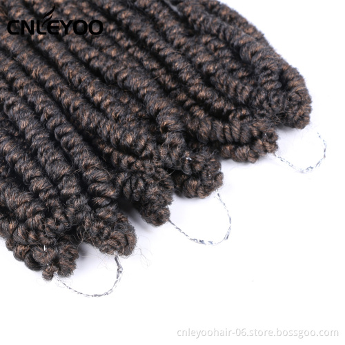Hot Selling Wholesale High Quality Synthetic Fiber Light Brown Crochet Braid 12 Inch Curly Hair